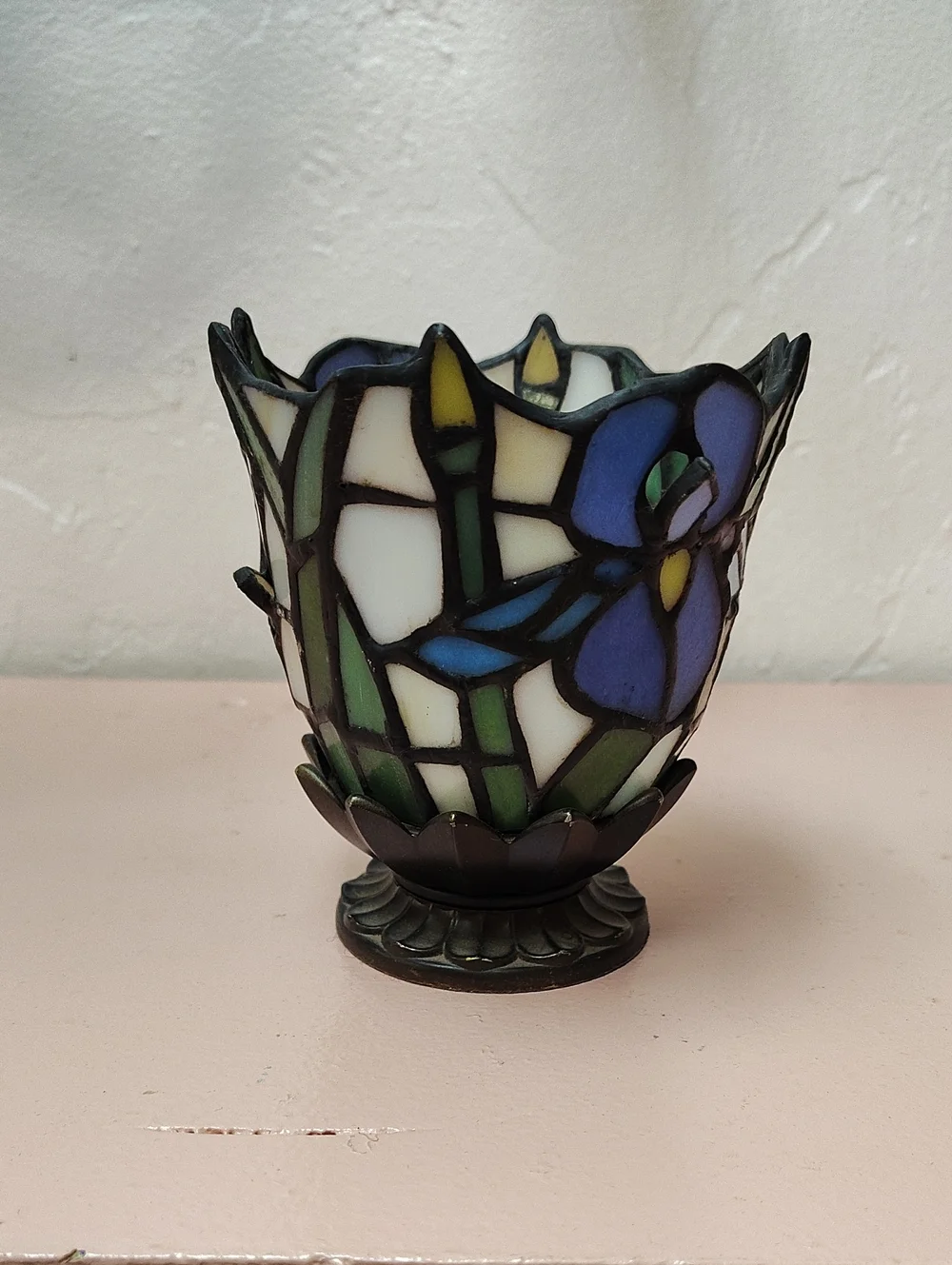 VTG PartyLite Stained Glass Votive Candle Holder 4